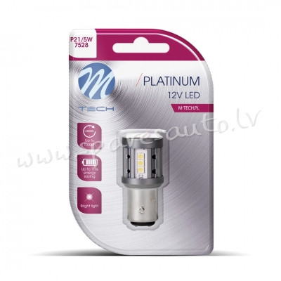 LB863W-01B - Blister M-TECH Platinum LB863W-01B - 1157 BAY15d P21/5W. 15x3030SMD LED. 12-24V CANBUS. Rīga - foto 1