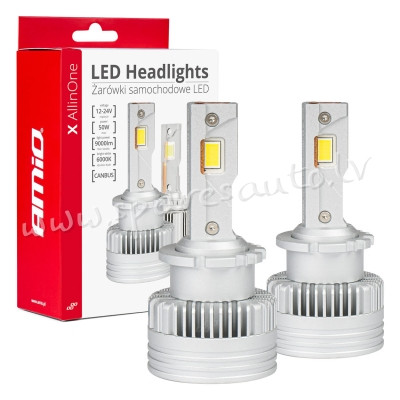3670 - D2S LED AMIO Headlights X series Canbus 50W 9-36V ALLinOne D-type ALLinOne D-type D2/D4 - Spu Рига - изображение 1
