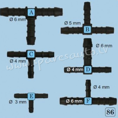 86D - Three-piece Ø 6 - 4 - Trubiņu Savienojumi - UNSORTED TRUBIŅU SAVIENOJUMI Рига - изображение 1