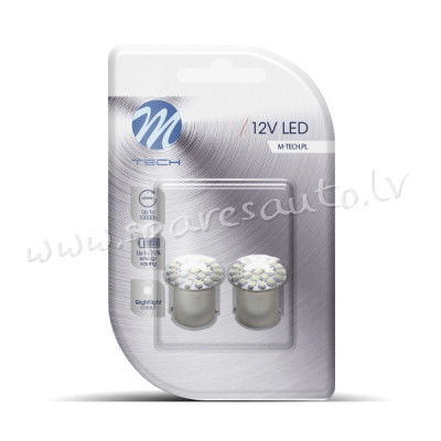 LB051W - 051W_Blister 2x LED L051W - BA15s G18 22xSMD3020 White  5901508529442 - Gaismas Diožu - UNS Рига - изображение 1