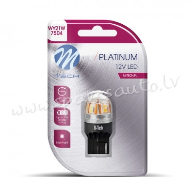 LB828Y-01B - Blister M-TECH Platinum LB828Y-01B - T20 W21W. 12-24V 15x2835SMD. CANBUS. Amber - Gaism Рига - изображение 1