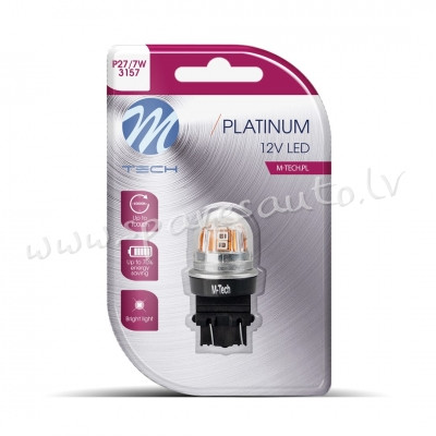 LB831R-01B - Blister M-TECH Platinum LB831R-01B - P27/7W. 12-24V 15x2835SMD. CANBUS. Red - Gaismas D Rīga - foto 1