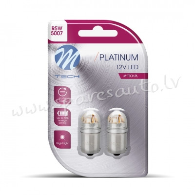 LB833W-02B - Blister M-TECH Platinum LB833W-02B - R5W. 12-24V 5x2835SMD 1W Lumileds LEDS. CANBUS. Wh Rīga - foto 1