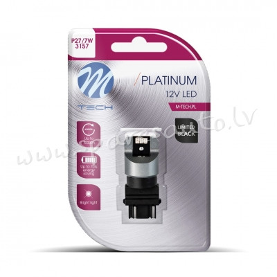 LB847R-01B - Blister M-TECH Platinum Limited Black LB847R-01B - P27/7W 3157. 12-24V 1x Dioda LED 6x3 Rīga - foto 1