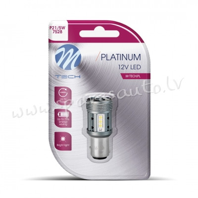 LB853W-01B - Blister M-TECH Platinum LB853W-01B - 1157 P21/5W. 12-24V 1x Dioda LED 12x3030SMD. CANBU Rīga - foto 1