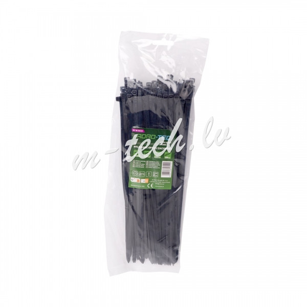 CTB-5X250 - ROAD-TEQ Nylon Cable Ties. size: 4.8x250mm. 100 pcs. black. Rīga - foto 1
