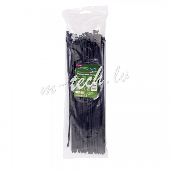 CTB-5X300 - ROAD-TEQ Nylon Cable Ties. size: 4.8x300mm. 100 pcs. black. Rīga - foto 1
