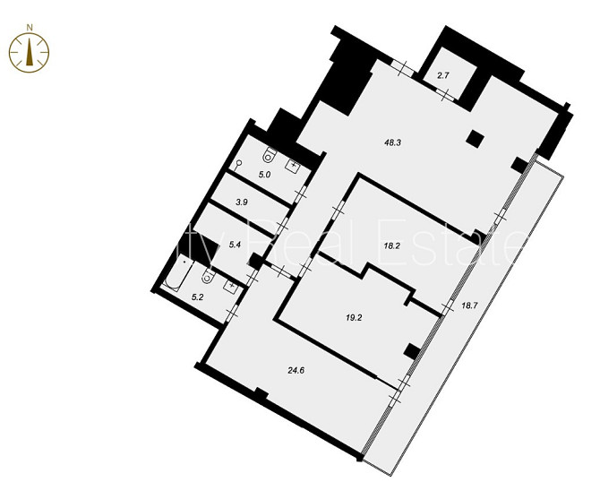Pagalma ēka, guļamistabu skaits 3 gab., istabas izolētas 3 gab., studio tipa, virtuve apvienota Rīga - foto 6