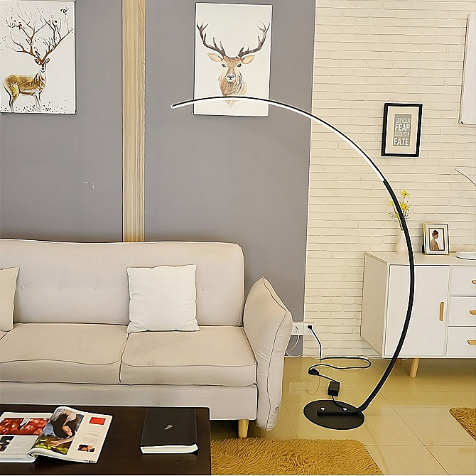 Grīdas Led Lampa 30X165 cm ar Pulti Melnas Krāsas Rīga - foto 1