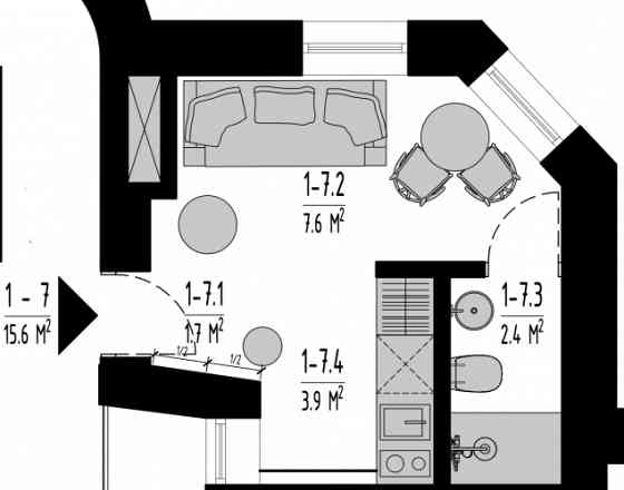 Премиум-класс студия в историческом центре Риги  ул. Baznīcas 5, дом Шефеля. Rīga