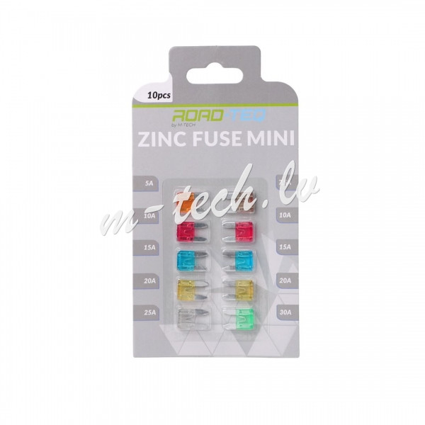 PFS004 - ZINC FUSE MINI BLISTER CARD PACKING 10 PCS (5A. 7.5A. 10A x2. 15A x2. 20A x2. 25A. 30A) Rīga - foto 1