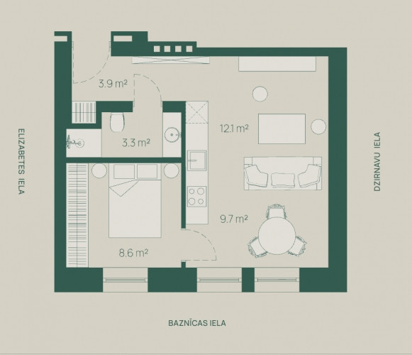 Премиум-класс 2-комнатная квартира в историческом центре Риги  ул. Baznīcas 5, дом Рига - изображение 2
