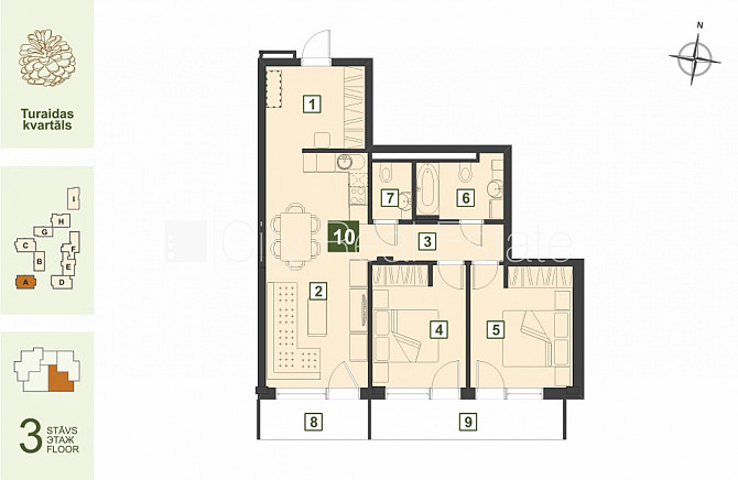 Projekts - Turaidas Kvartāls, jaunceltne, dzīvokļu skaits ēkā , monolīta betona sienas, Jūrmala - foto 8