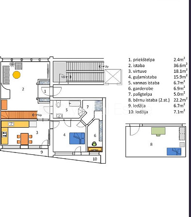Fasādes māja, labiekārtota apzaļumota teritorija, vieta automašīnai, ir lifts, iestiklota Rīga - foto 18
