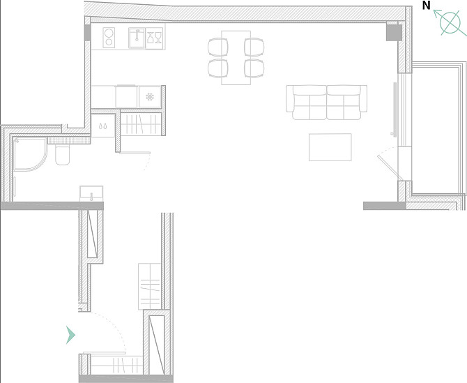 Jaunceltne, labiekārtots apzaļumots pagalms, slēgts pagalms, iespēja nomāt pazemes Rīga - foto 12