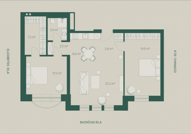 Premium klases 3-istabu dzīvoklis Rīgas vēsturiskajā centrā  Baznīcas ielā 5, Šefela namā. Rīga - foto 2