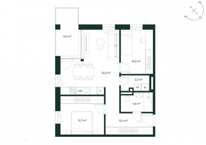 Mūsdienīgs un līdz detaļām pārdomāts 3-istabu dzīvoklis Vītolu ielā 2  vieta kur daba un Rīga - foto 8