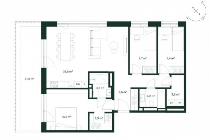 Mūsdienīgs un līdz detaļām pārdomāts 4-istabu dzīvoklis Vītolu ielā 2  vieta kur daba un Rīga - foto 8