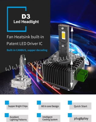 ALLD3 - D3S LED 35W 6000K - Spuldzite Led D Series - UNSORTED LED SET Rīga - foto 1