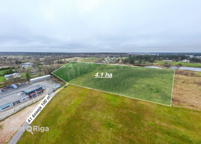 Предлагается к покупке земельный участок вдоль шоссе A1.  + Часть участка Адажский округ - изображение 1