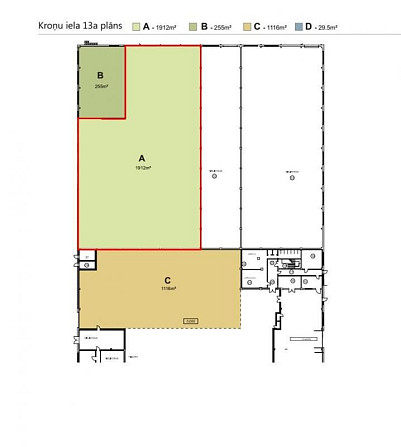Izīrē no noliktavas telpas . Katlakalna 11,Pļavnieki, platība 1296 m2. Ir iespēja arī papildu 144 m2 Рига - изображение 13