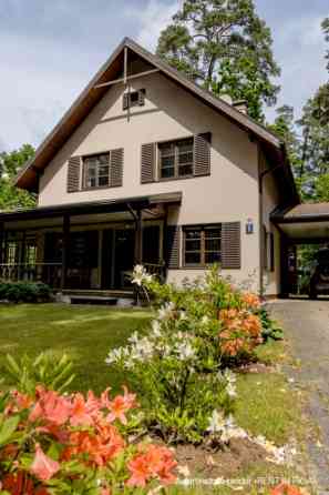 For rent a 2-storey house in Jurmala with a well-kept area and a garden.  100 m to the swimming plac Jūrmala