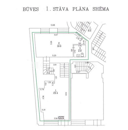 Fasādes māja, apsaimniekošanas maksa mēnesī 100 EUR, ieeja no ielas, logi vērsti uz ielas Rīga - foto 10