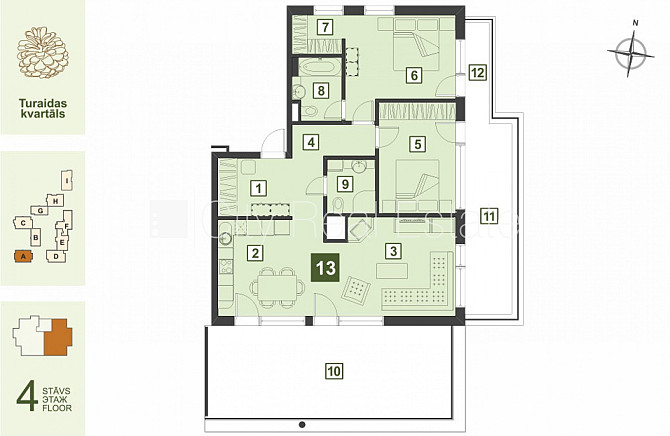 Projekts - Turaidas Kvartāls, jaunceltne, pagalma māja, labiekārtota apzaļumota teritorija, Jūrmala - foto 13