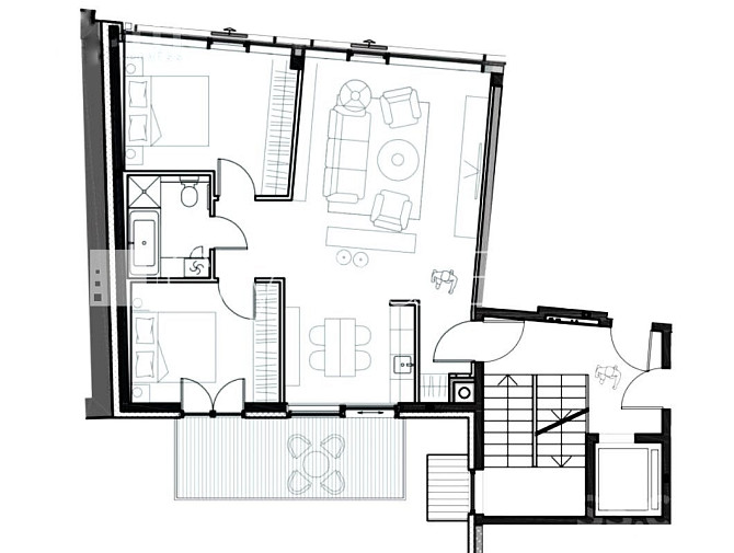Zeme īpašumā, jaunceltne, fasādes māja, monolīta betona sienas, par terases platību Rīga - foto 12