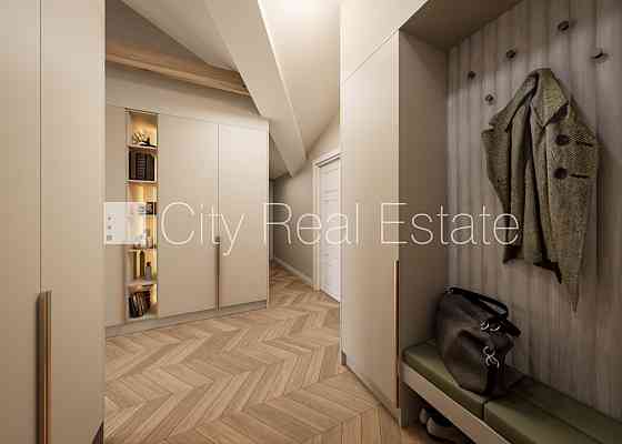 Проект - Kalpaka Residence, фасадный дом, закрытый двор, вход с улицы, мансарда, лифт, Rīga