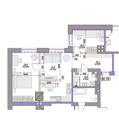 Fasādes māja, slēgts pagalms, logi vērsti uz pagalma pusi, guļamistabu skaits 2 gab., studio Rīga - foto 19