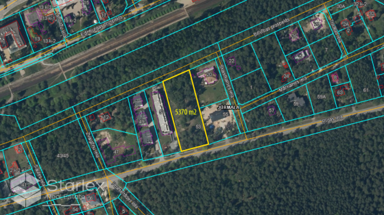 Продается земельный участок 5370 м2 в Юрмале, Дзинтари, ул. Rīgas 53. Участок продается Jūrmala