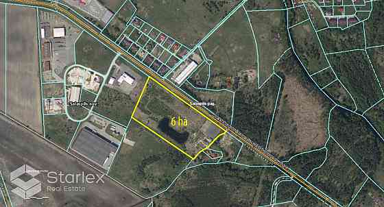 Pārdod zemes gabalu ar platību 6 ha Salaspils pagastā, blakus P5 autoceļam Ulbroka - Ogre. Labs pieb Саласпилс