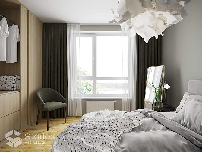 Burvīgs trīsistabu dzīvoklis ar balkonu pie Juglas ezera. Divas guļamistabas un divi sanmezgli, Rīga - foto 19