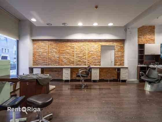 Salon or retail premises with large display windows.  Previously, the premises housed a hairdressing Рига