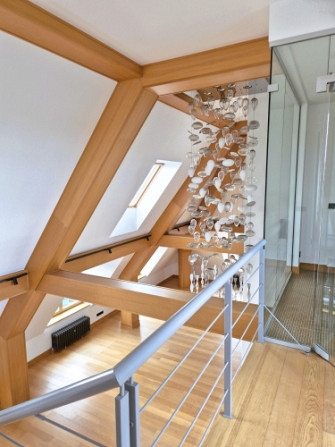 Ekskluzīvs divu līmeņu dzīvoklis ar plašu, privātu jumta terasi, pirts telpu un kamīnu. Rīga - foto 9