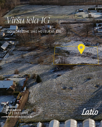 PĀRDOD ZEMESGABALU SIGULDĀ
Viršu iela 1G
Platība: 1862 m
Cena: 65 170 EUR
Pārdošanā Sigulda - foto 2