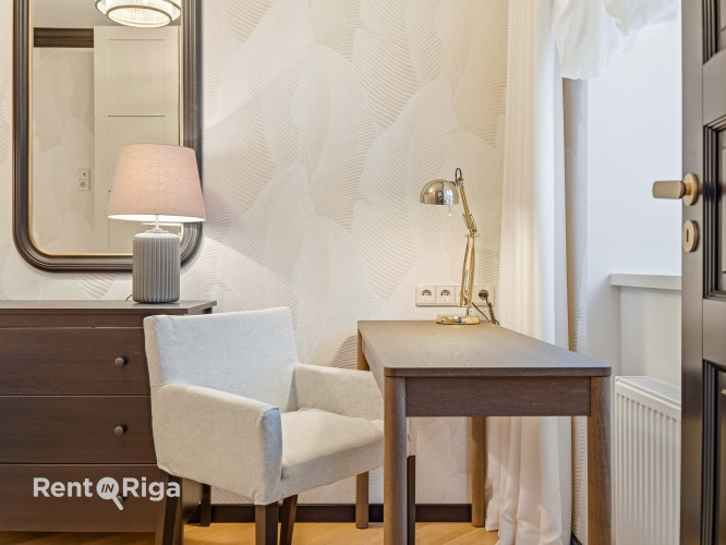 Tiek izīrēts stilīgs un mājīgs 2-istabu dzīvoklis Mežaparkā. Interjers veidots Rīga - foto 5