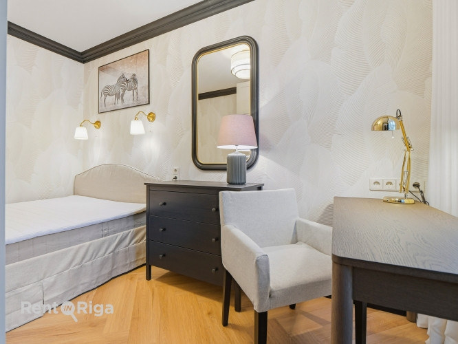 Tiek izīrēts stilīgs un mājīgs 2-istabu dzīvoklis Mežaparkā. Interjers veidots Rīga - foto 7