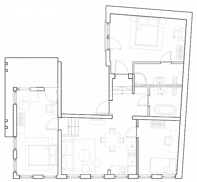 Projekts - Semarah Apartamenti, jaunceltne, studio tipa, virtuve apvienota ar viesistabu, jauna Jūrmala - foto 7