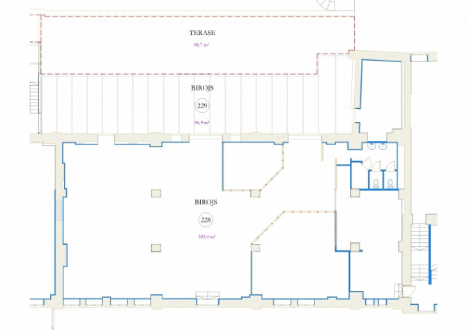 Birojs ar terasi un virtuvi Valdemāra pasāžā.  Telpas atrodas mūsdienīgā un arhitektoniski Rīga - foto 9