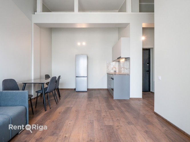 Pieejams plašs un gaišs 2 istabu lofta tipa dzīvoklis ar augstajiem griestiem un ērtu Rīga - foto 1