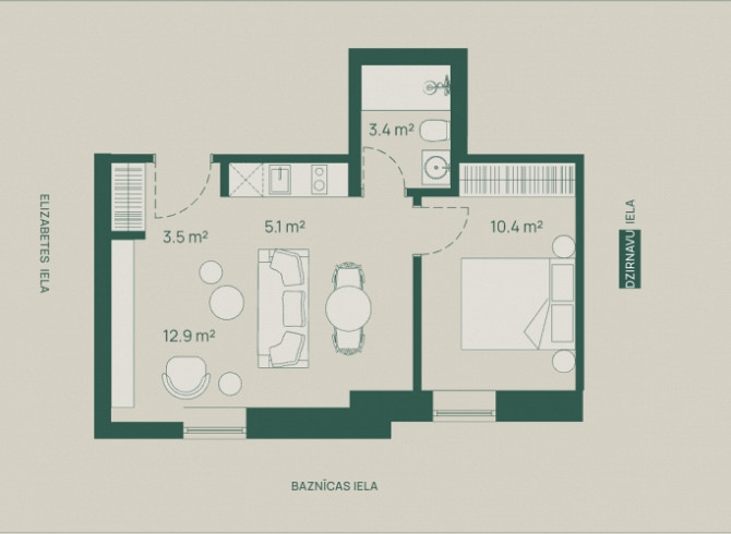 Элегантная квартира в доме Шефеля, ул. Базницас 5.  Квартира продаётся с белой Рига - изображение 3