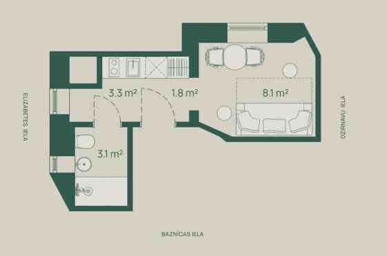Элегантная студия в Доме Шефеля, улица Базницас 5  Приглашаем вас стать частью Rīga