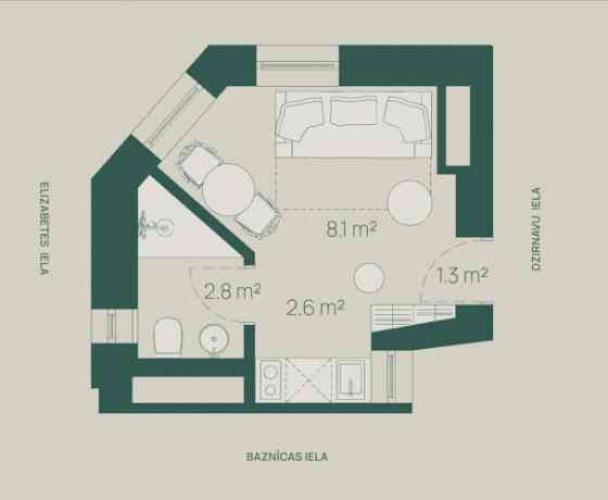 Элегантная студия в Доме Шефеля, улица Базницас 5  Приглашаем вас стать частью Rīga