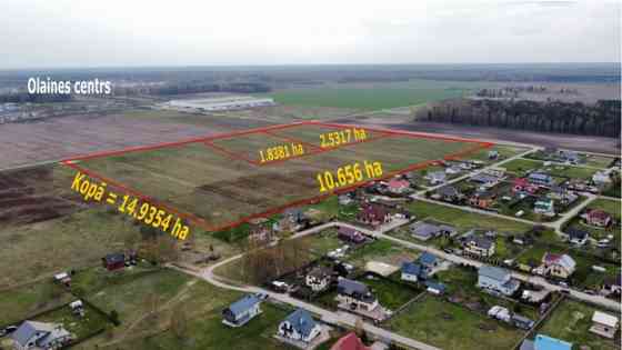 Предлагаем 1,8381 га земли под частную застройку в деревне Олайнского района - Олайне