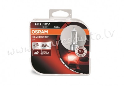OSVS11-DUO - H11 OSRAM SILVERSTAR H11 12V 55W +60% DUO - Spuldzite Osram Komplekts - UNSORTED HALOGĒ Рига - изображение 1
