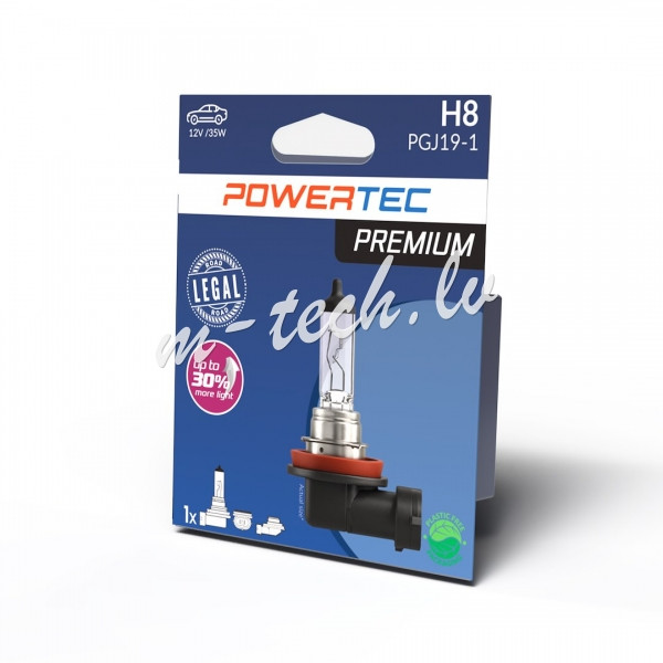 PTPZ20-01B - Żarówka halogenowa POWERTEC PREMIUM H8 12V 35W PGJ19-1 Рига - изображение 1