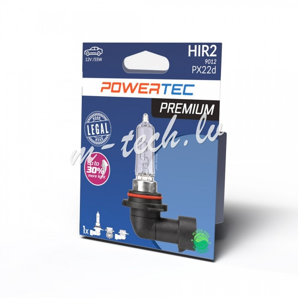 PTPZ66-01B - Żarówka halogenowa POWERTEC PREMIUM HIR2 9012 12V 55W PX22d Рига - изображение 1
