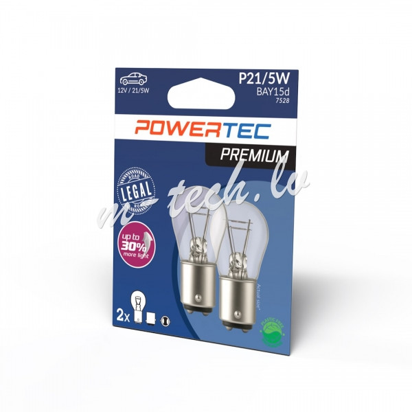 PTPZ15-02B - Żarówka POWERTEC PREMIUM P21/5W 1157 12V 21/5W BAY15d Рига - изображение 1